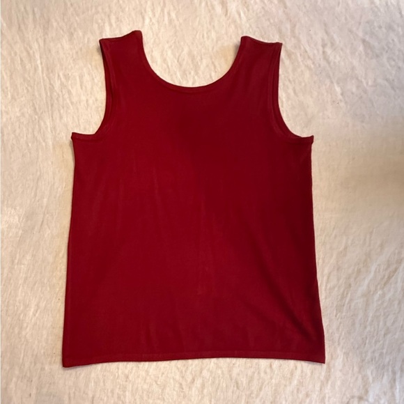 Carlisle Collection Burgundy Scoop Neck Cashmere Sleeveless Sweater Size M $295 - Picture 7 of 7